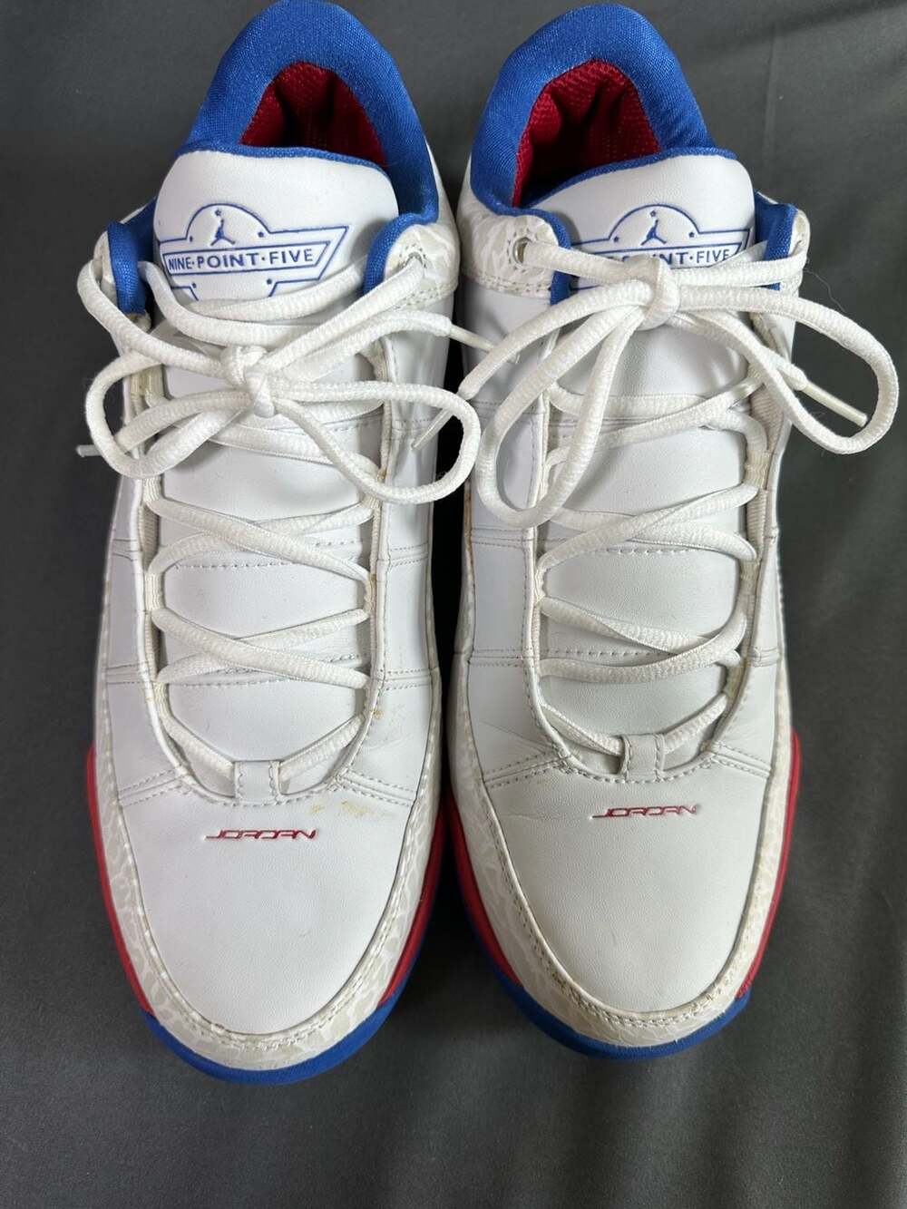 Jordan 9.5 Team Low Men’s 12 White Red Blue 2007 Basketball Shoes 315197-163